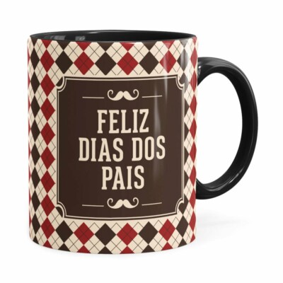 Caneca Feliz Dia Dos Pais V03 Preta