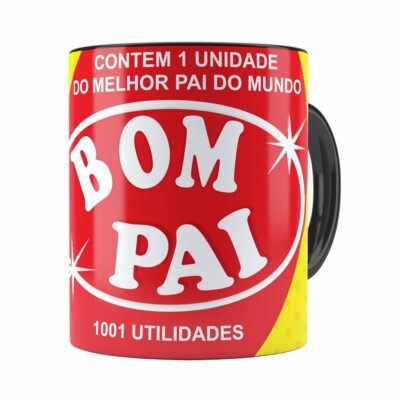 Caneca Pai Bombril 1001 Utilidades Preta