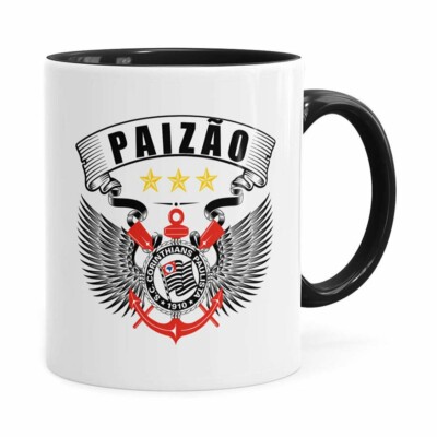 Caneca Personalizada Paizão Corinthians Asas Preta
