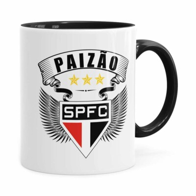 Caneca Personalizada Paizão São Paulo Asas Preta
