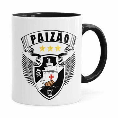Caneca Personalizada Paizão Vasco Asas Preta