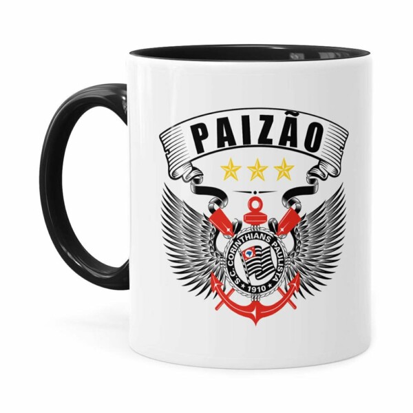 Caneca Personalizada Paizão Corinthians Asas Preta