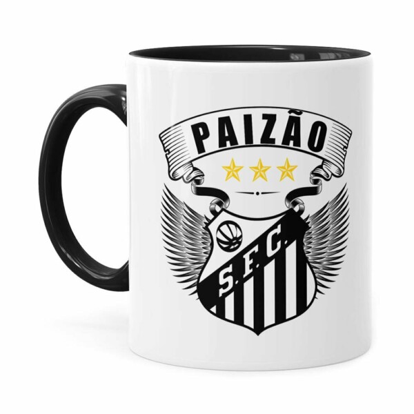 Caneca Personalizada Paizão Santos Asas Preta