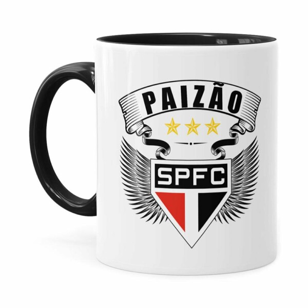 Caneca Personalizada Paizão São Paulo Asas Preta