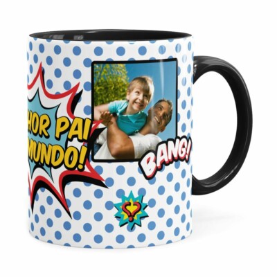 Caneca Personalizada Melhor Pai Geek Preta