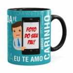 Caneca Personalizada Pai No Celular Preta