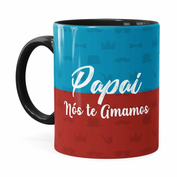 Caneca Personalizada Papai Nós Te Amamos Preta