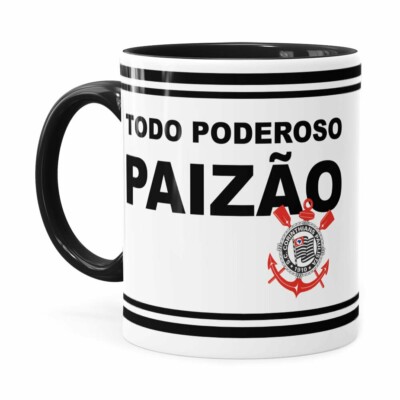 Caneca Poderoso Paizão Corinthians V02 Preta