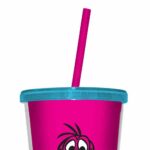Copo Flintstones Dino Rosa 500ml Com Canudo
