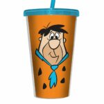 Copo Flintstones Fred 500ml Tampa E Canudo