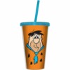 Copo Flintstones Fred 500ml Tampa E Canudo