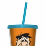 Copo Flintstones Fred 500ml Tampa E Canudo