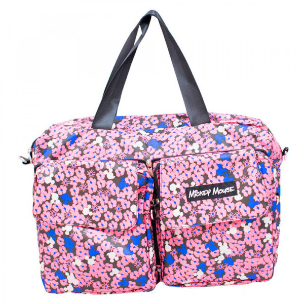Bolsa Mickey Dobrável De Viagem Florido Rosa