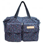 Bolsa Dobrável Minnie Preta Flores 46x37cm