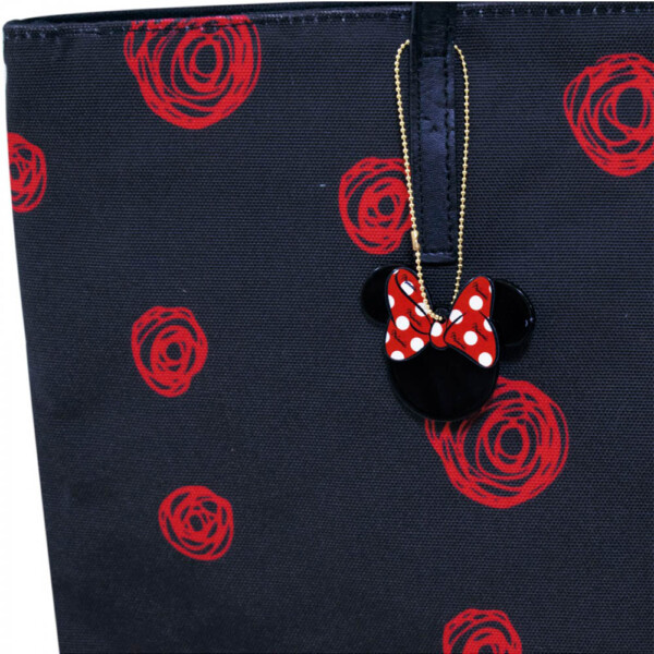 Bolsa Minnie Preta Com Rosas