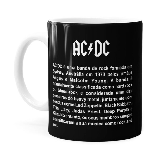 Caneca Ac Dc Banda History Branca