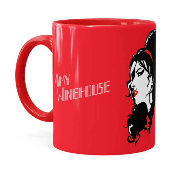 Caneca Amy Winehouse Art Vermelha