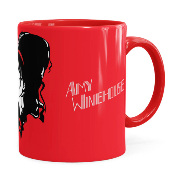 Caneca Amy Winehouse Art Vermelha