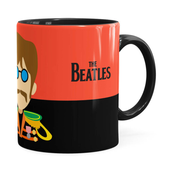 Caneca Beatles John Banda Preta