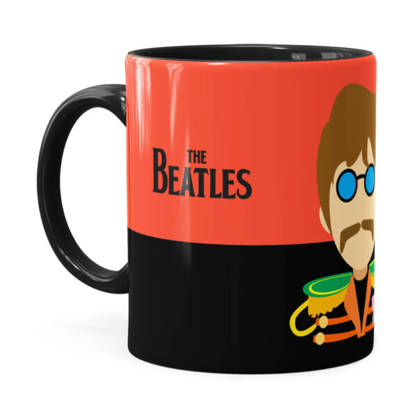 Caneca Beatles John Banda Preta