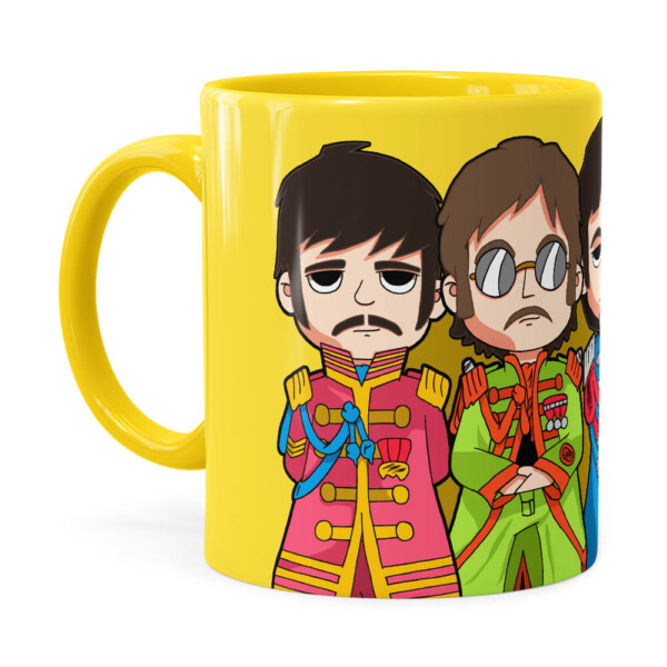 Caneca Beatles Sgt Peppers Lonely Hearts Amarela