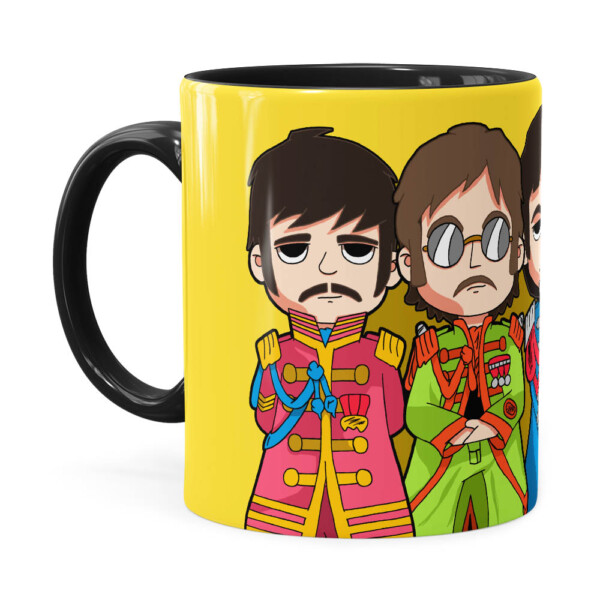 Caneca Beatles Sgt Peppers Lonely Hearts Preta