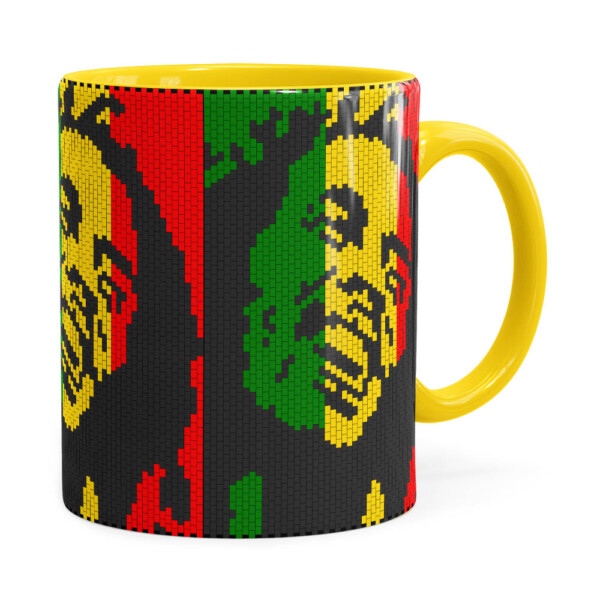 Caneca Bob Marley Mosaíco Amarela
