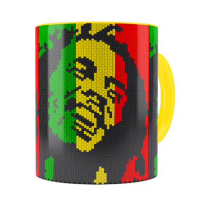 Caneca Bob Marley Mosaíco Amarela