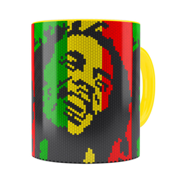 Caneca Bob Marley Mosaíco Amarela