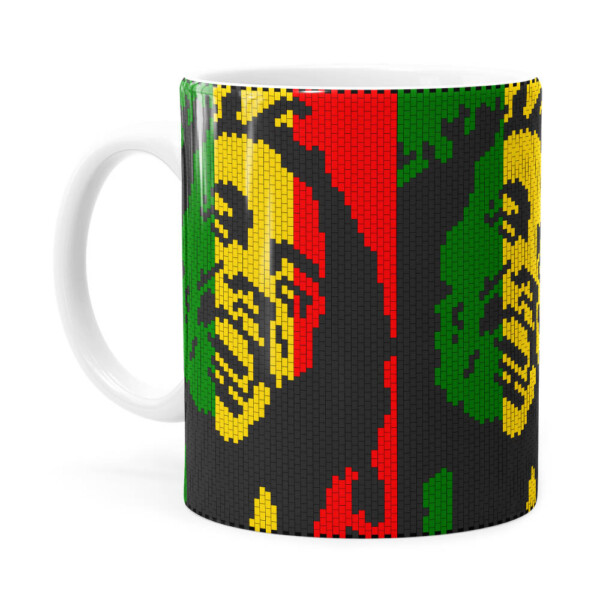 Caneca Bob Marley Mosaíco Branca