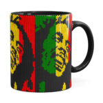 Caneca Bob Marley Mosaíco Preta