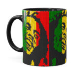 Caneca Bob Marley Mosaíco Preta