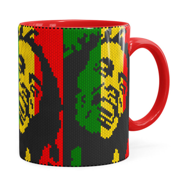 Caneca Bob Marley Mosaíco Vermelha