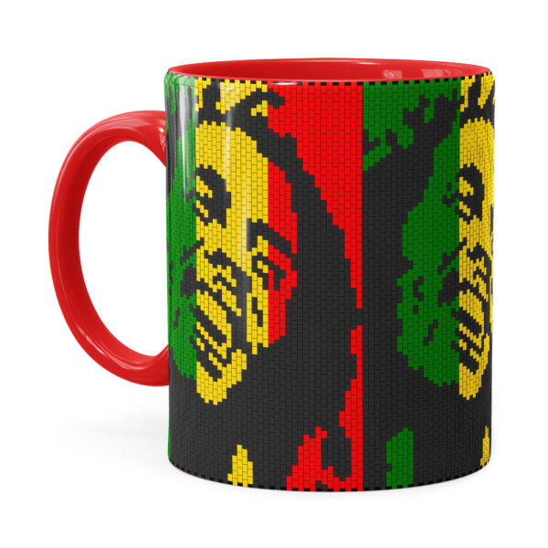 Caneca Bob Marley Mosaíco Vermelha