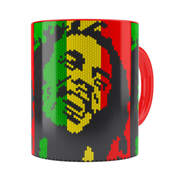 Caneca Bob Marley Mosaíco Vermelha