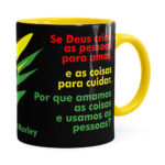 Caneca Bob Marley Se Deus Criou Amarela
