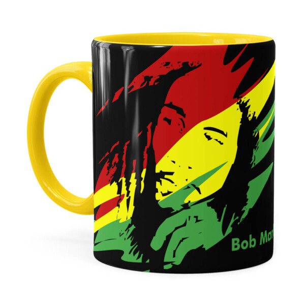 Caneca Bob Marley Se Deus Criou Amarela