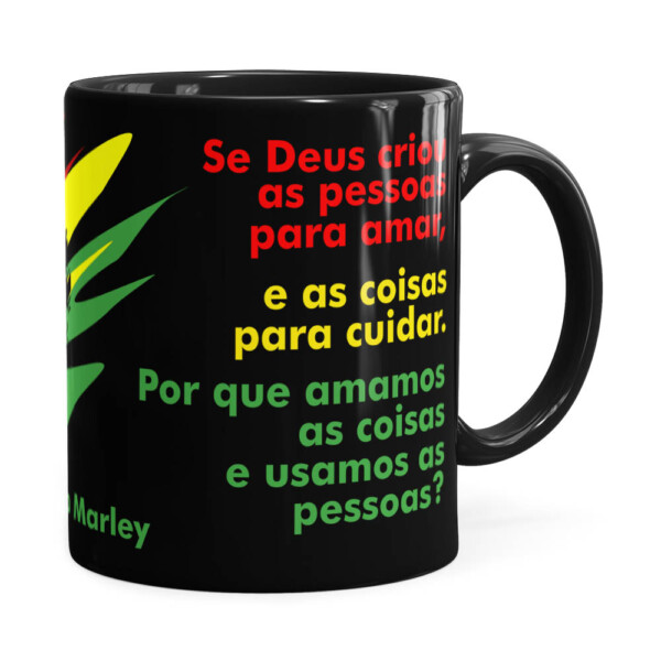 Caneca Bob Marley Se Deus Criou Preta