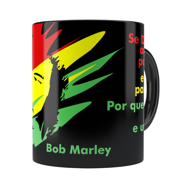 Caneca Bob Marley Se Deus Criou Preta