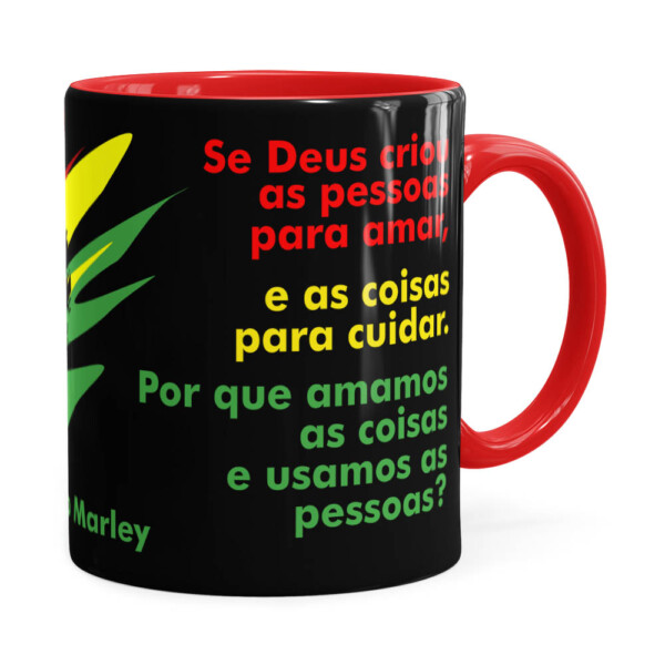 Caneca Bob Marley Se Deus Criou Vermelha