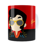 Caneca Elvis Presley Minimalista Branca