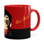 Caneca Elvis Presley Minimalista Vermelha