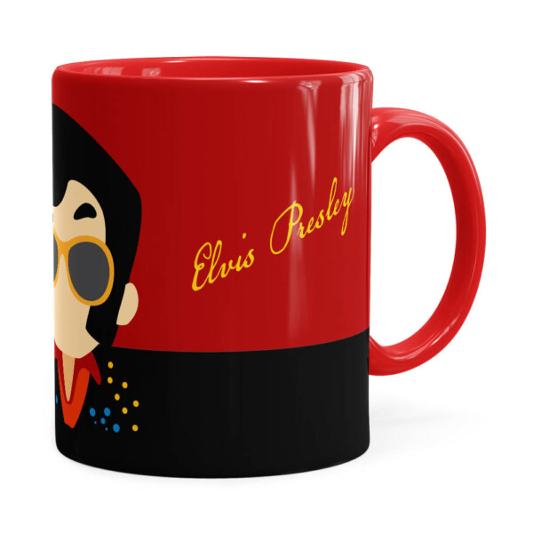 Caneca Elvis Presley Minimalista Vermelha