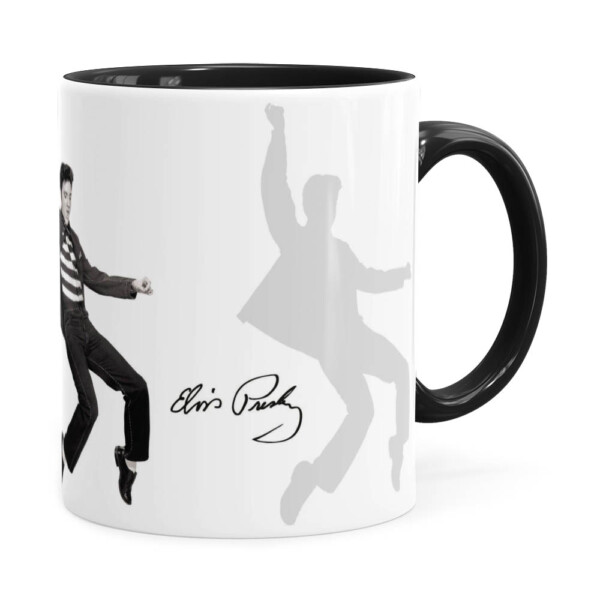 Caneca Elvis Presley Prisioneiro Do Rock Preta