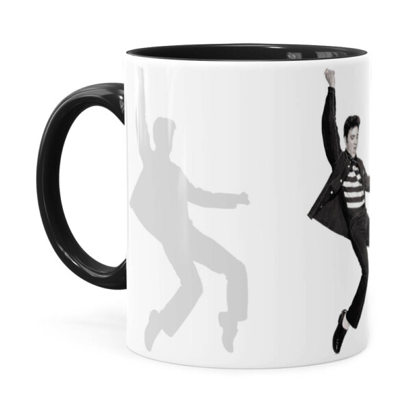 Caneca Elvis Presley Prisioneiro Do Rock Preta