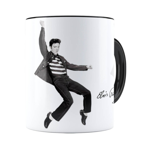 Caneca Elvis Presley Prisioneiro Do Rock Preta