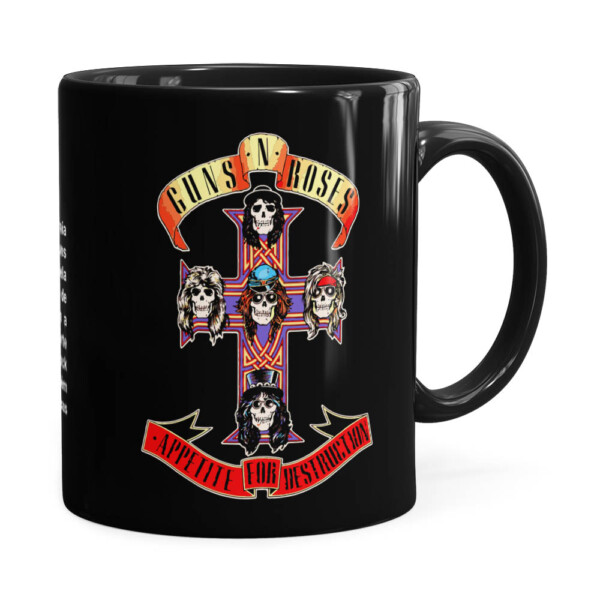 Caneca Guns N Roses Appetite For Destruction Preta