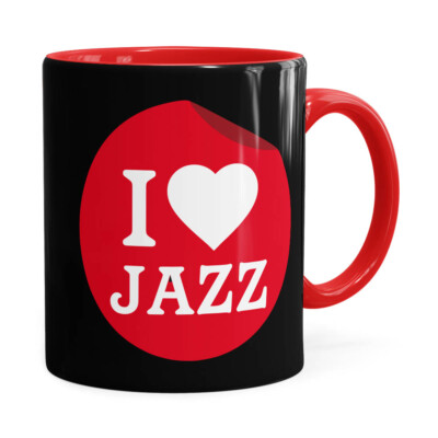 Caneca I Love Jazz V02 Vermelha