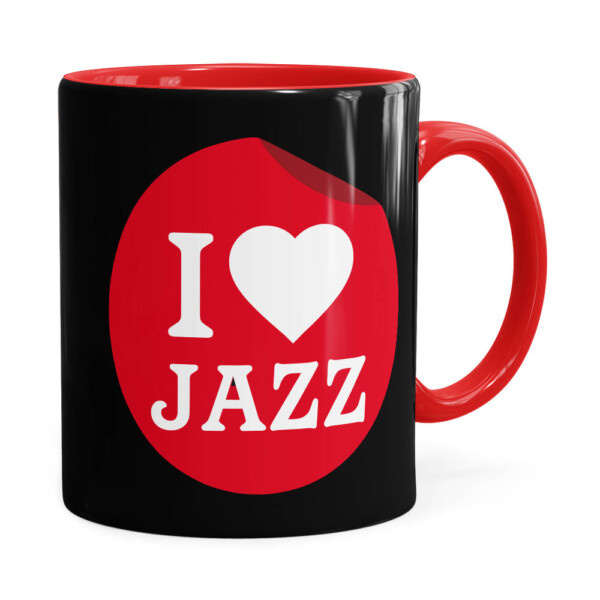 Caneca I Love Jazz V02 Vermelha