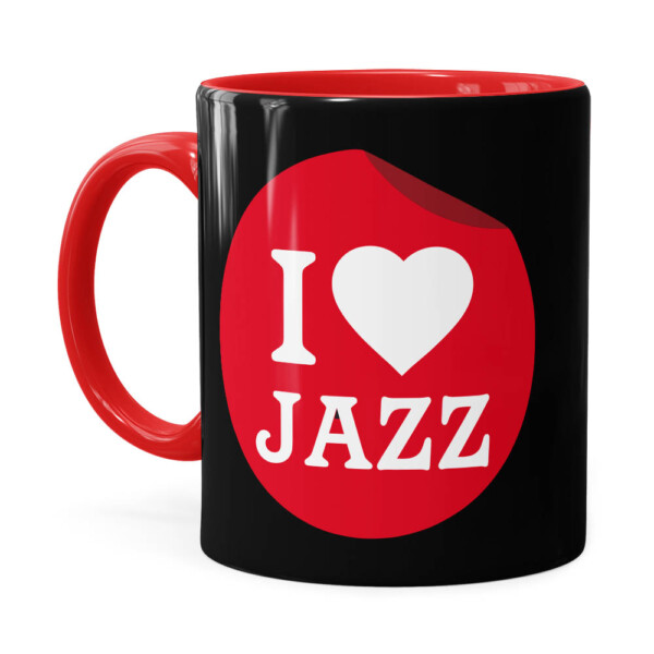 Caneca I Love Jazz V02 Vermelha